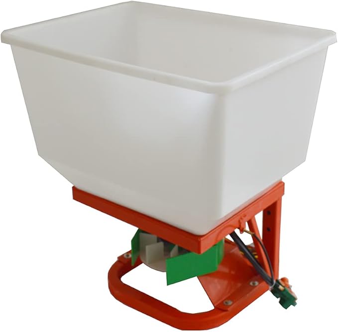 ATV/UTV Seed Fertilizer Spreader Broadcast Spreader 265lbs Garden Farmer Tractor Spreader 12V Variable Easy Fix Fertilizer Hopper Dry Material Spreader