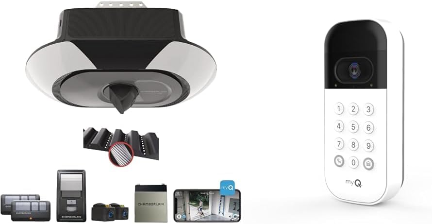 CHAMBERLAIN Smart Garage Door Opener + myQ Smart Garage Door Video Keypad