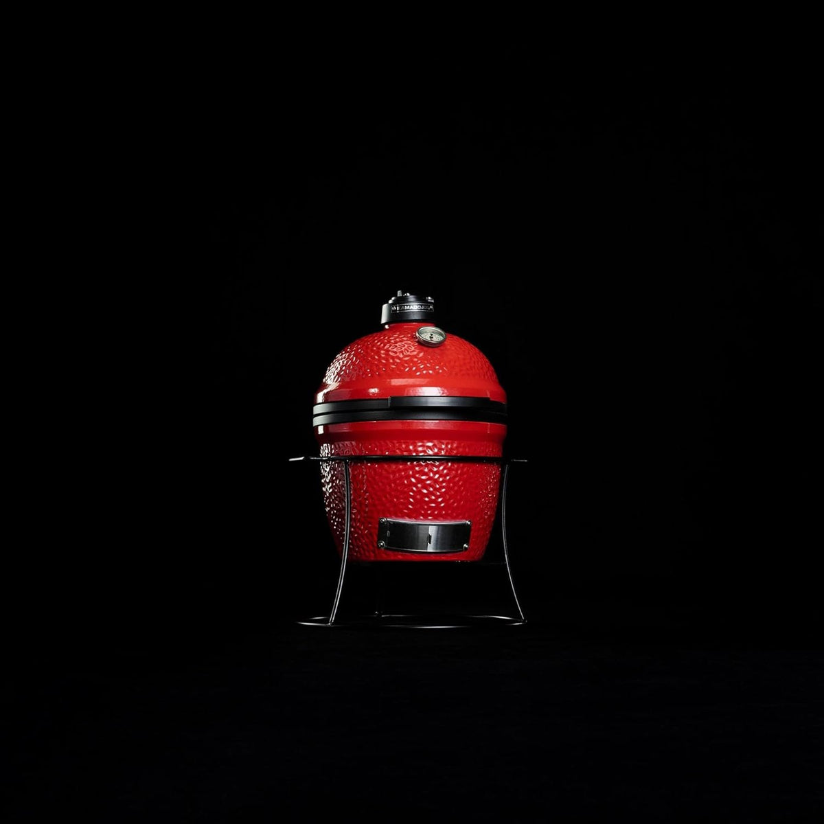 Kamado Joe Joe Jr 13.5-inch Portable Ceramic Charcoal Grill with Grill Stand, Stainless Steel Cooking Grate, Heat Deflectors and Ash Tool in Red, Model KJ13RH