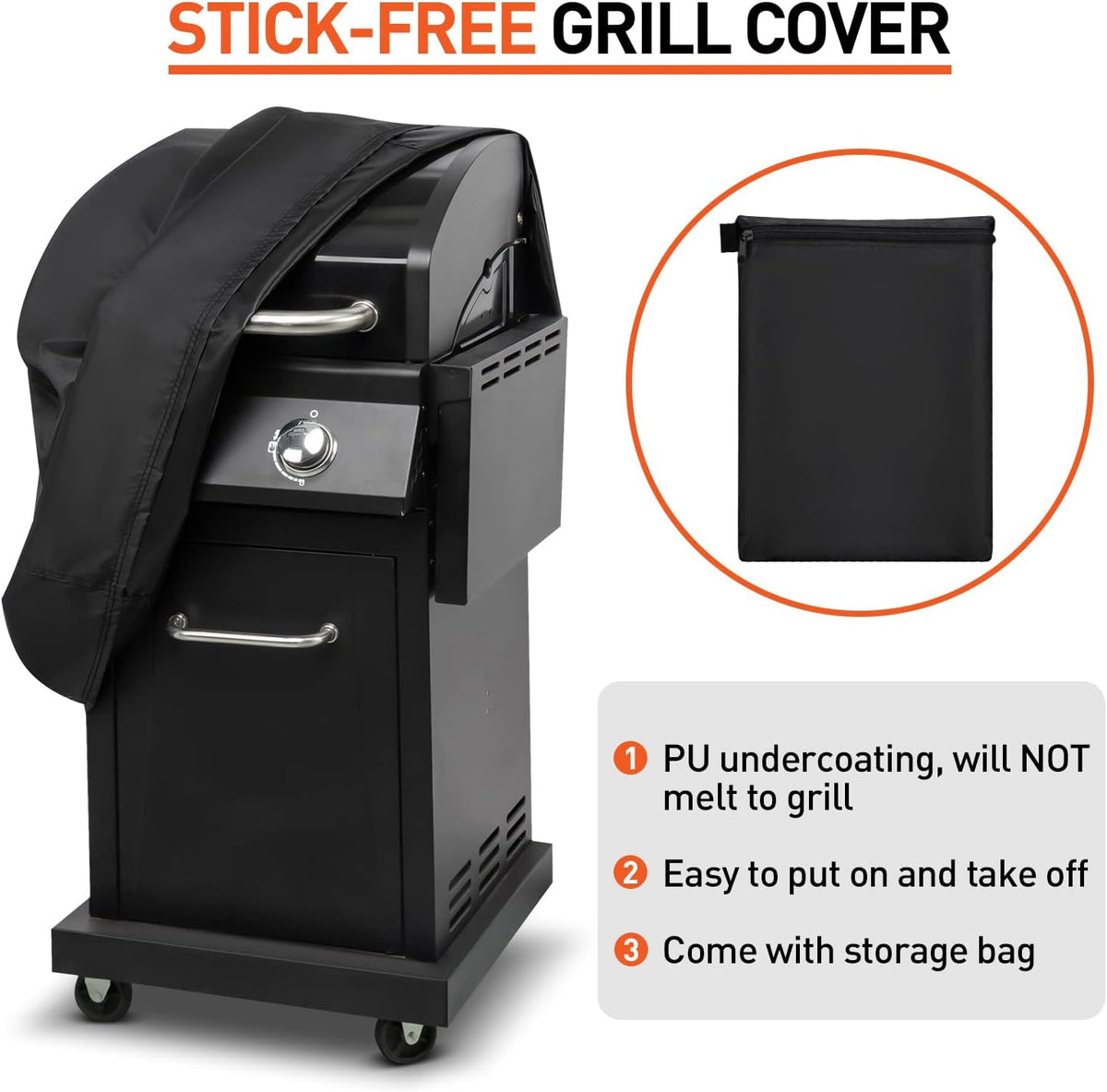 Small Grill Cover 32 Inch, Heavy Duty Waterproof 2 Burner BBQ Gas Outdoor Barbecue Cover, Compatible with Weber Char Broil Nexgrill Grill with Collapsed Side Tables