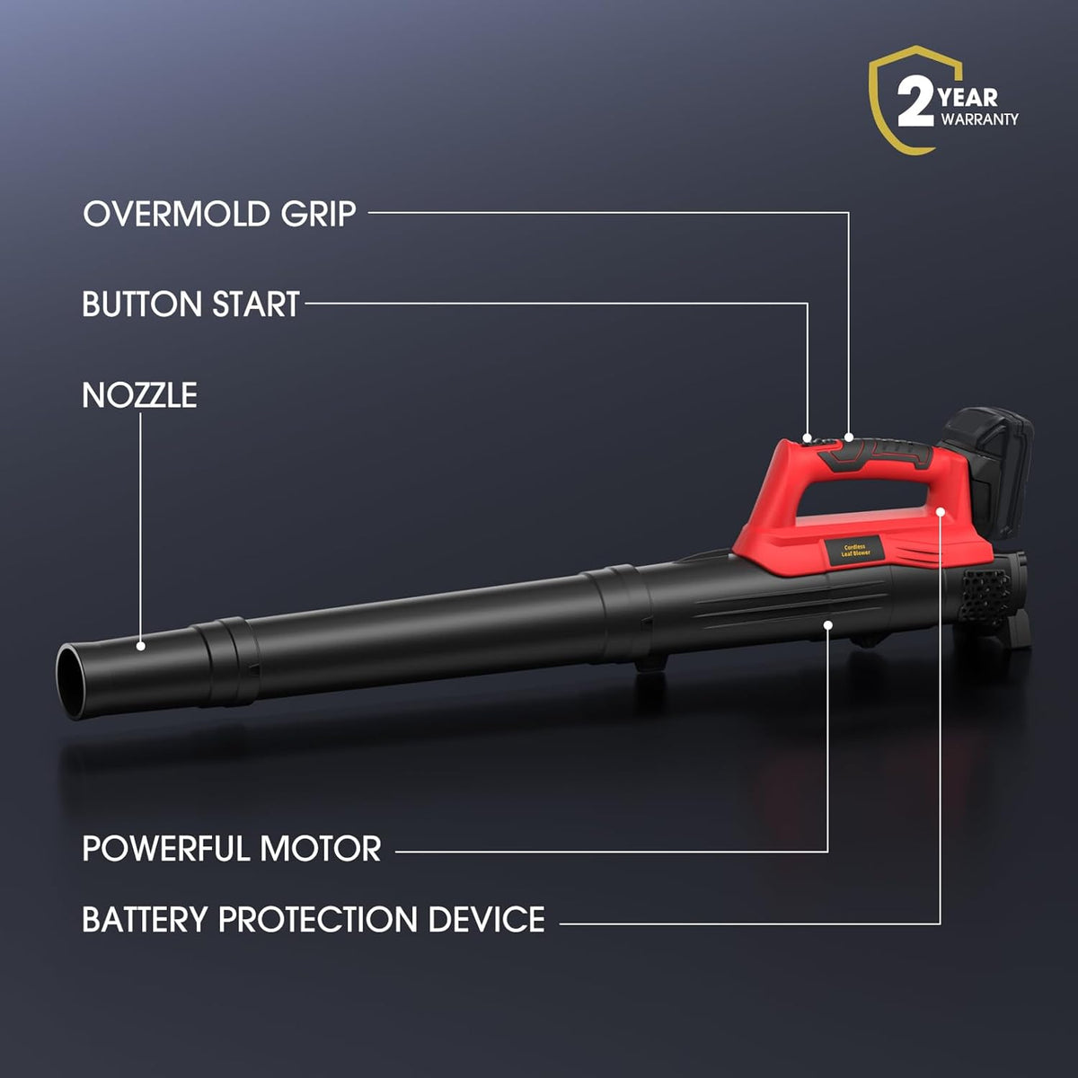 Cordless Leaf Blower for Milwaukee 18V Battery, 450CFM Electric Leaf Blower with 130MPH, Copper Motor, Handheld for Lawn Care, Yard (Battery Not Included) (Red)
