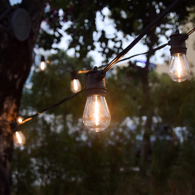 SUNTHIN Outdoor String Lights, 144ft(3 Pack 48ft) Patio Lights with LED Shatterproof Bulbs, Hanging for Outside, Garden, Backyard, Deck, Porch, Bistro, Pool, Party