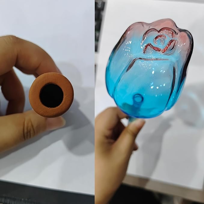 2 PC Glass Water Globes for Plants, Self-Watering Plant Device Plant Watering Globes Tulips Insert Spikes Drip Devices for Indoor & Outdoor Plants