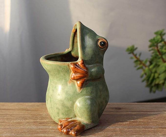 Ceramic Frog Shaped Plant Pot/Bonsai Pot/Flower Pot/Succulent Planter Multipurpose Pot