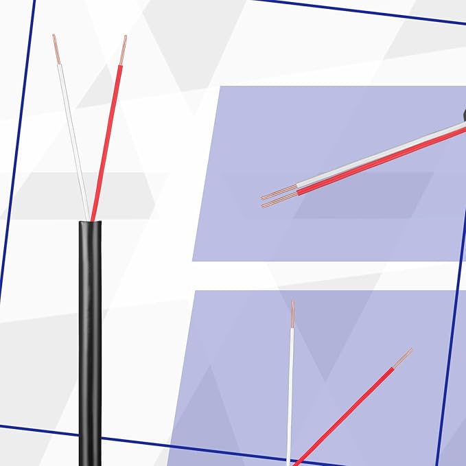 Hoolerry Solid Sprinkler System Wire 18 Gauge Irrigation Wire with UV Resistant PVC Jacket Sprinkler Cable for Underground Irrigation Field Central Control System 30v Ul Listed(18/2, 50 Ft)