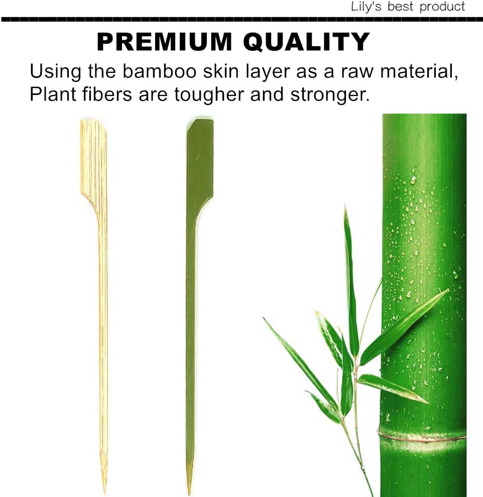 HOPELF 4.7 inch Bamboo Paddle Picks Skewers for Cocktail,Appetizers,Fruit Kabobs,Sandwich,Barbeque Snacks.Wood pick More Size Choices 3.5''/ 4.7''/ 7''/ 10'' (Pack of 100)