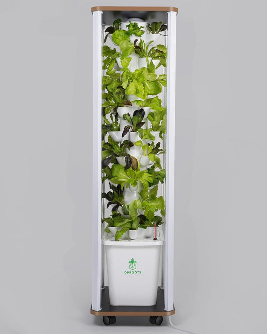 Hydroponics Tower Growing System,45 Pods Vertical Indoor Garden,360° Full-Spectrum Lights, Automatic Water Circulation System,Suitable for Leafy Greens and Herbs,Include Seed Starter Tray