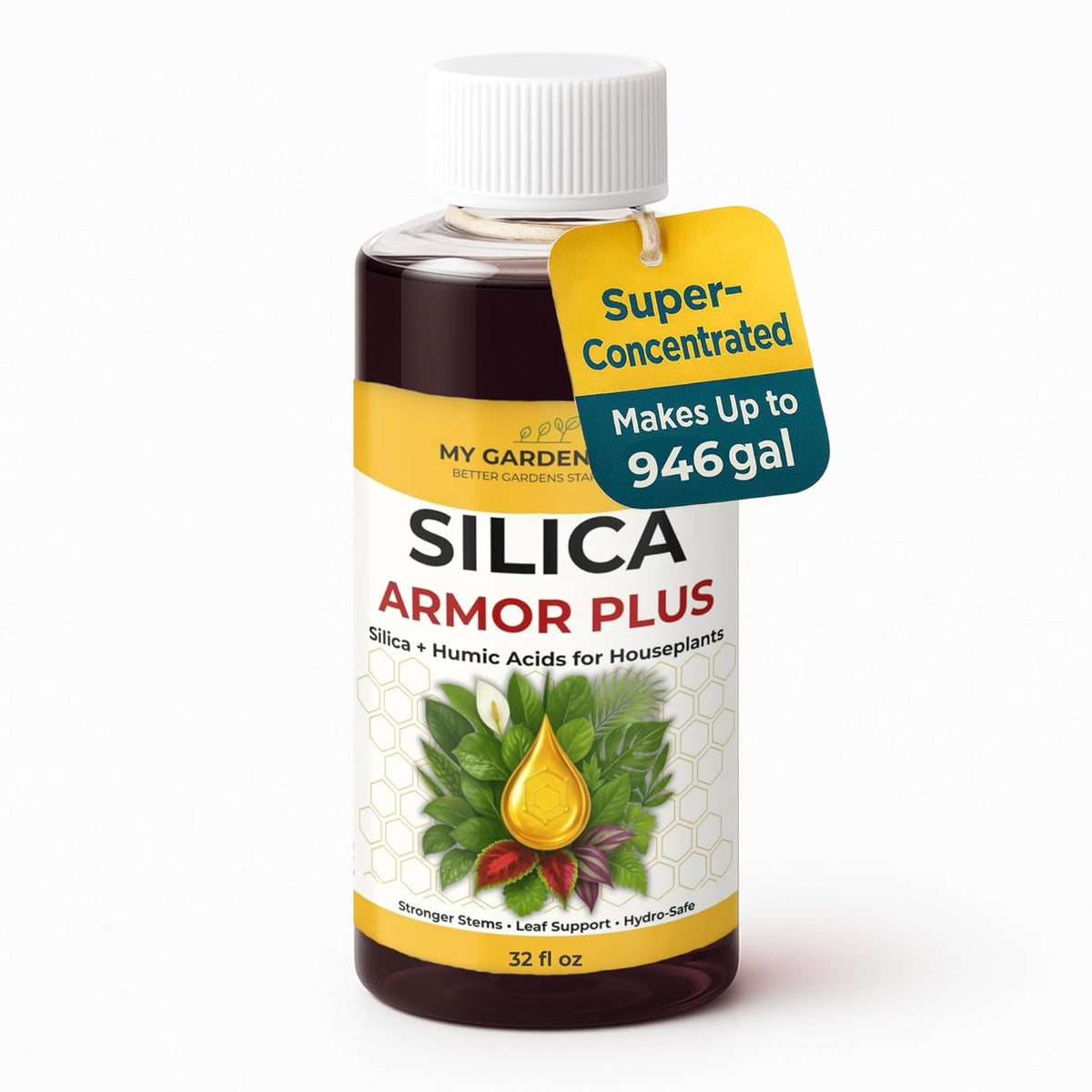 Silica for Plants with Humic Acid – Liquid Houseplant Fertilizer & Plant Food for Indoor Potted Plants – Monstera, Pothos & Tropical Indoor Plants, Water Soluble Nutrients (32 oz)
