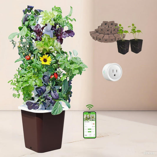 Hydroponics Growing System kit, Vertical hydroponic Garden ,Outdoor Indoor hydroponics Growing System,Lettuce Grow Tower,Pump System, Auto Timer, 30 Pods,Gardening Gift