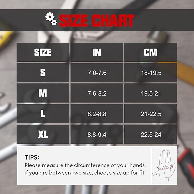 HLDD HANDLANDY Leather Work Gloves for Men & Women, Adjustable Wrist Cowhide Gardening Glove with Reinforced Palm for Driver