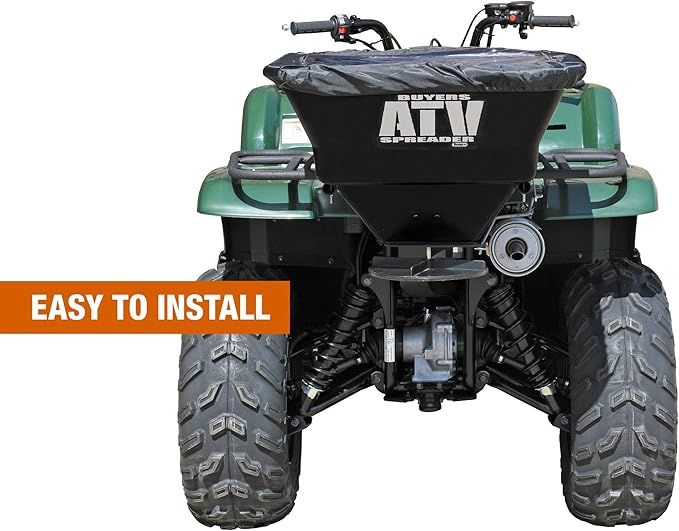 Buyers Products ATVS100 ATV All-Purpose Broadcast Spreader 100 lbs. Capacity with Rain Cover , Black