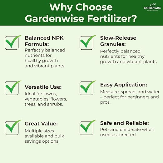 10-10-10 Plant Fertilizer Slow Release ā 10 10 10 All Purpose Granular Garden Fertilizer for Fruit Trees, Evergreens, Vegetables, Arborvitae, Fig Trees, Shrubs, Pines, Oaks, Flowers