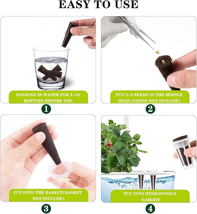 80 Pack Grow Sponges for Hydroponics,Replacement Root Growth Sponges Seed Starter Pods Compatible with AeroGarden Seed Starter Sponges Kit for Hydroponic Indoor Garden System