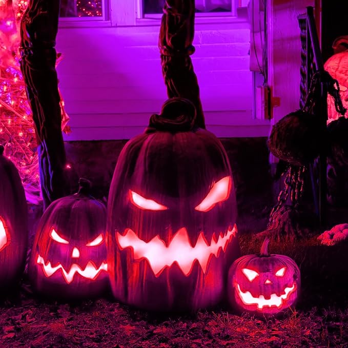 Hompavo 【Upgraded LED Flame Light Bulbs, 3 Modes Flickering Light Bulbs, E12 Chandelier Base Candle Fire Light Bulb for Halloween Christmas Party Porch Indoor & Outdoor Home Decoration, Purple 6 Pack