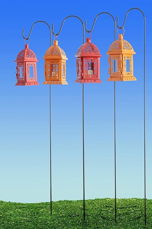 Ashman Shepherd's Hooks 35 Inch (12 Pack), Black, Made of Premium Metal for Hanging Solar Lights, Bird Feeders, Mason Jars, Christmas Lights, Lanterns, Garden Stakes and Wedding Décor.