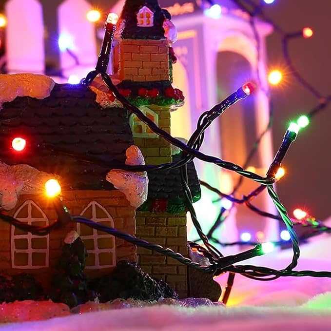 2 Pack Solar String Lights Outdoor, 200 LED Extra-Long 78 FT Solar Christmas Lights Outdoor with 8 Lighting Modes, IP65 Waterproof for Garden, Xmas, Balcony, Wedding, Party (Multicolor)