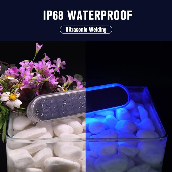 Honalia Solar Dock Lights Outdoor Waterproof IP68, Driveway Lights Solar Powered 6 Pack, Blue Solar Deck Lights Warning Concrete Step Lights for Driveway Deck Stairs Marine Dock Runway