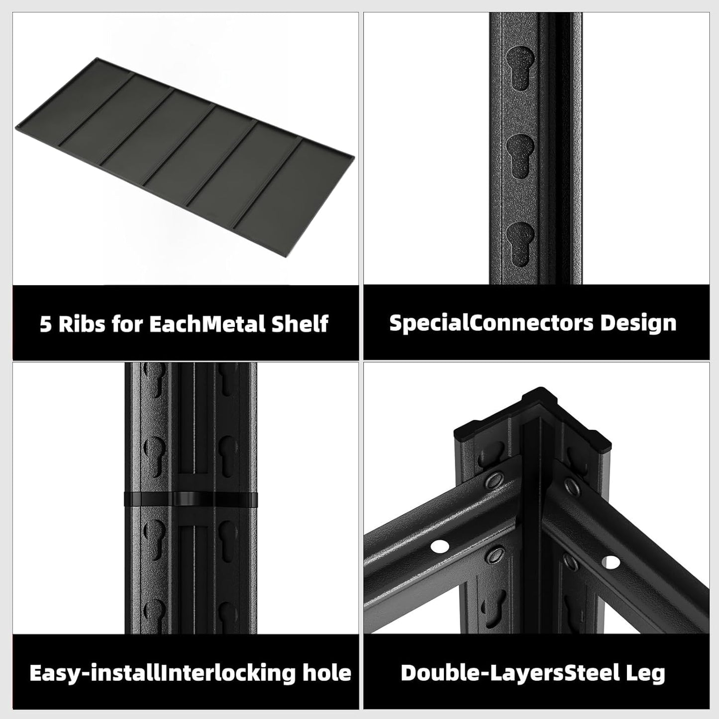 84“H Garage Shelving Heavy Duty Storage Shelves 3500 LBS Adjustable Metal Shelving Uints and Storage for Garage,Warehouse,School,Commercial,Business, 62 "W x 24 "D x 84 "H