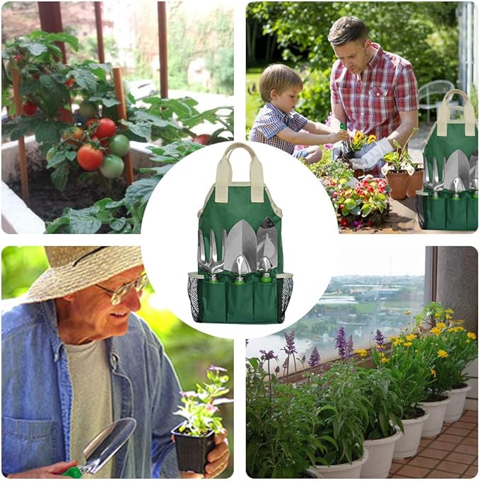 11-Piece Gardening Tool Set, Garden Tool Kit with Tote Bag, Adjustable Apron, and Gardening Accessories, Perfect Gardening Gifts for Women and Men