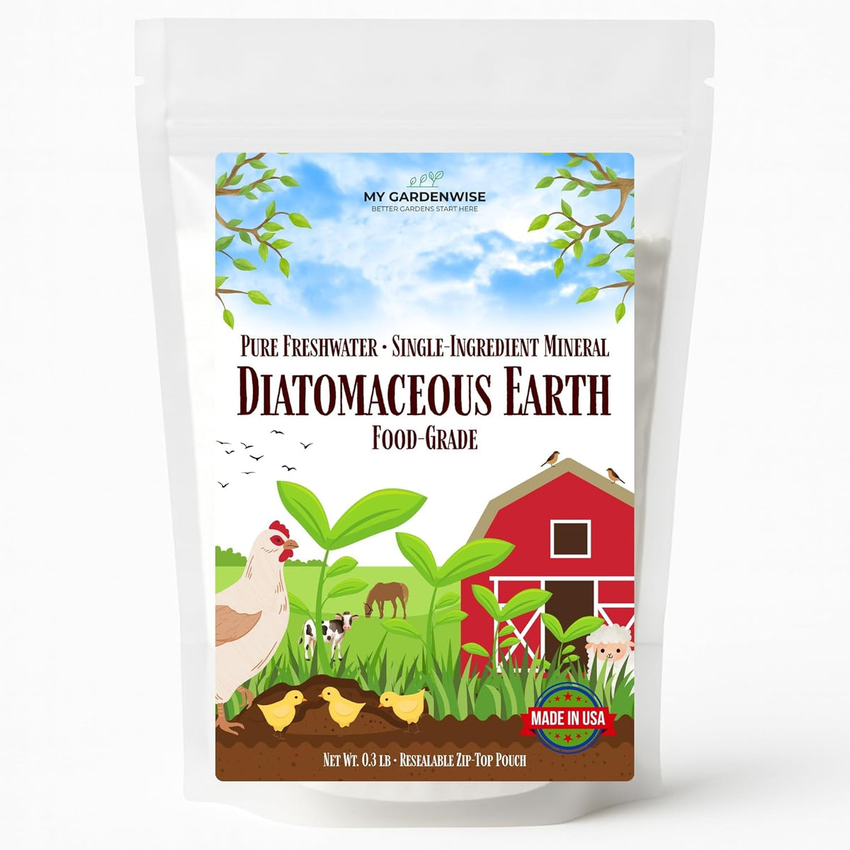 Diatomaceous Earth Food Grade – Diatomaceous Earth (DE) Powder – Pets & Plants Safe – Made in USA (0.3 lb)