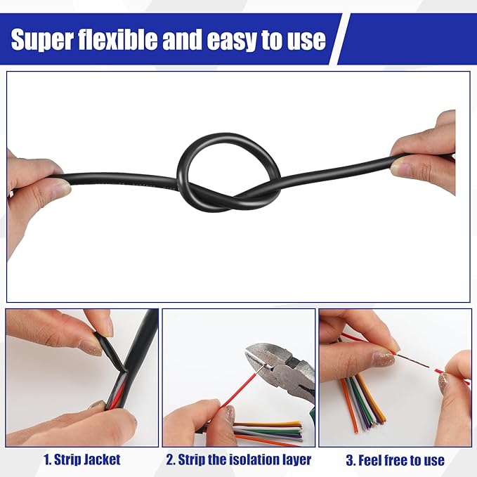 Hoolerry Solid Sprinkler System Wire 18 Gauge Irrigation Wire with UV Resistant PVC Jacket Sprinkler Cable for Underground Irrigation Field Central Control System 30v Ul Listed(18/10, 50 Ft)