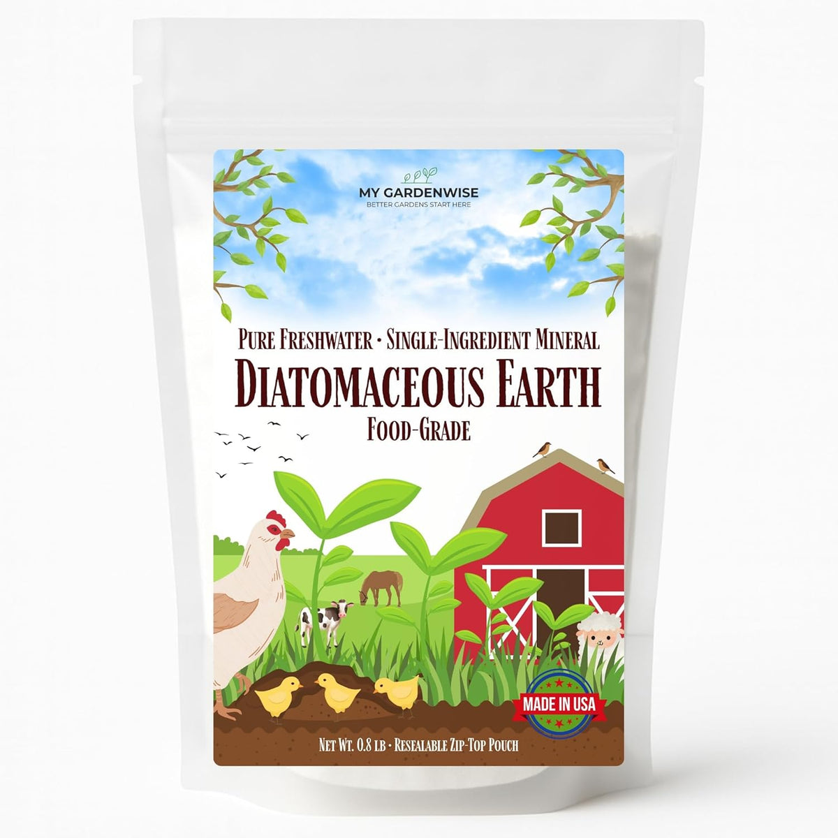 Diatomaceous Earth Food Grade – Diatomaceous Earth (DE) Powder – Pets & Plants Safe – Made in USA (0.8 lb)
