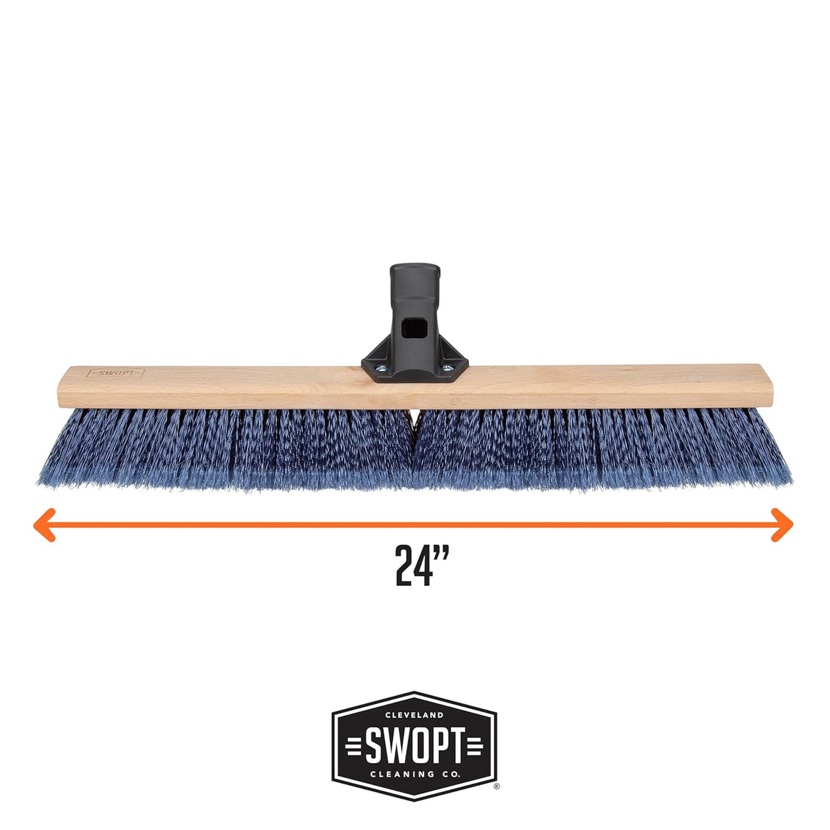 SWOPT 24” Premium Multi-Surface Push Broom Head — Indoor and Outdoor Push Broom — Cleaning Head Interchangeable with All SWOPT Cleaning Products for More Efficient Cleaning and Storage