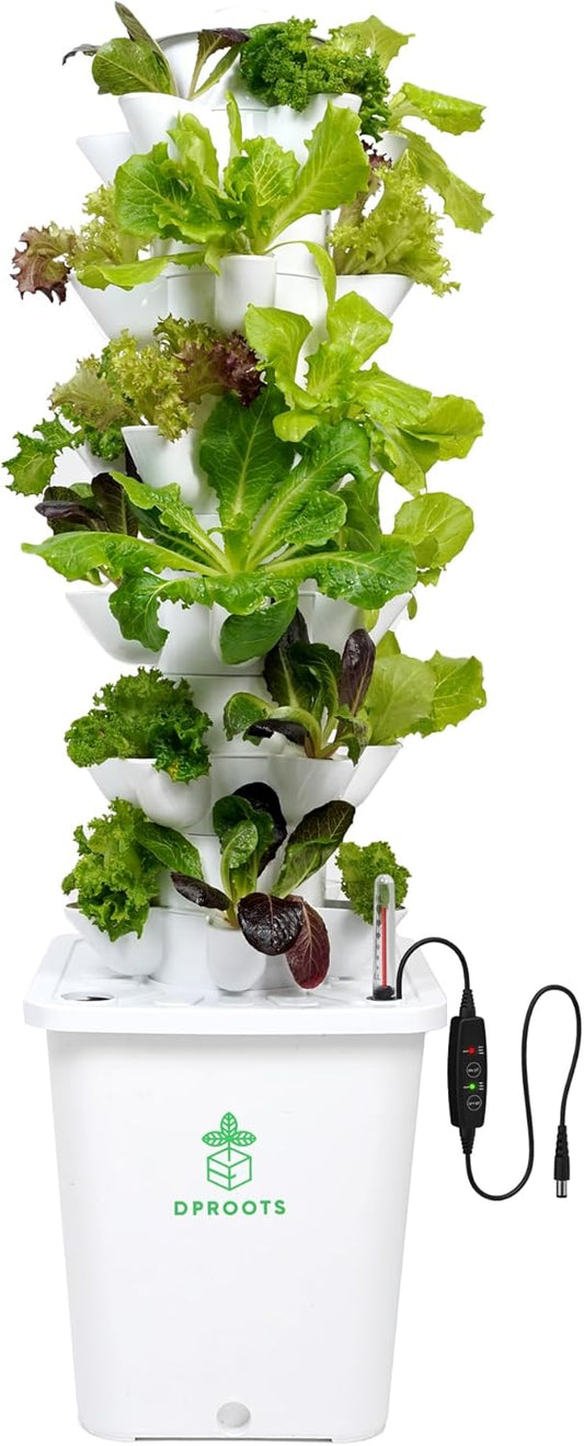 Hydroponic Tower Growing System,30 Pods Vertical Garden,Suitable for Indoor and Outdoor, Grow Herbs and Vegetables,Houseplant Farming with Water Circulation and Automatic Timer