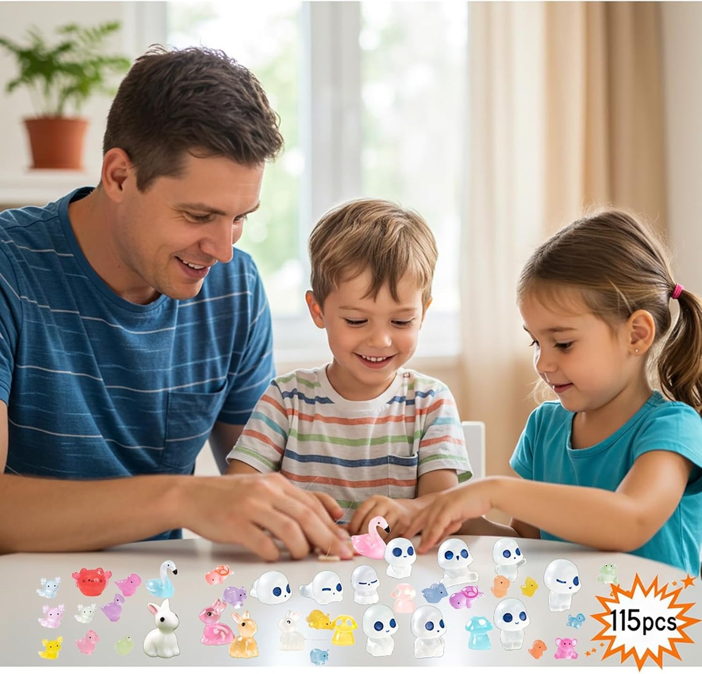 115 Pcs Glow-in-Dark Mini Resin Animals Miniature Animals Figurines Tiny Little Glow in Dark Small Animal Figures to Hide Mini Animals Micro Landscape Ornaments Fairy Garden Accessories