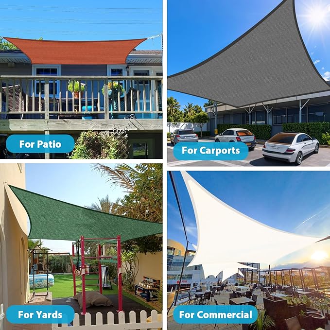 Amagenix Sun Shade Sail 7X9 Curved Edge Outdoor Shade Canopy Dark Grey Breathable 95% UV Block Shade Cloth for Patio Garden Backyard (We Make Custom Size)