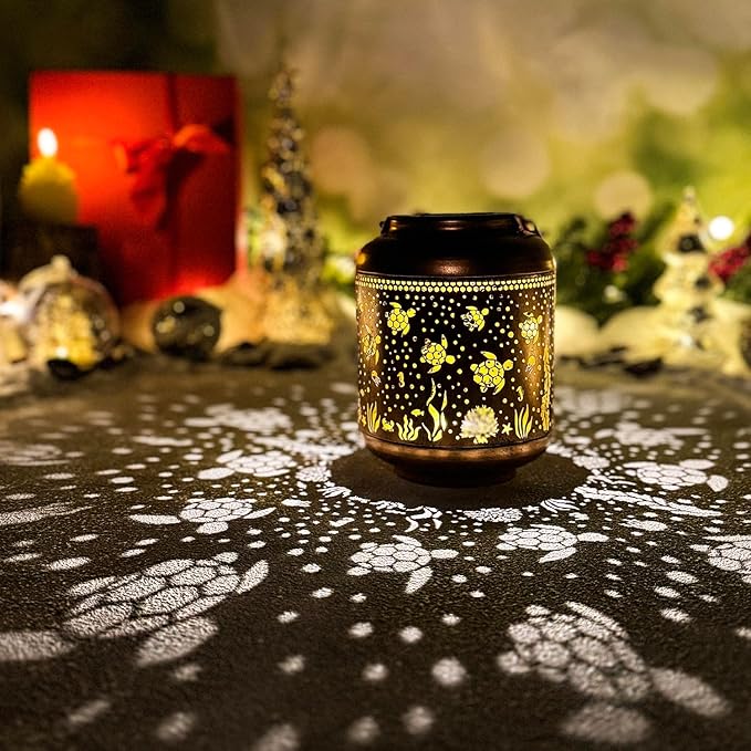 2 Pack Sea Turtle Solar Lanterns Outdoor Waterproof,Hanging Solar Lights Sea Turtle Gifts for Women Metal LED Decorative Light for Yard,Patio,Lawn,Tabletop,Pathway,Landscape,Garden Decor