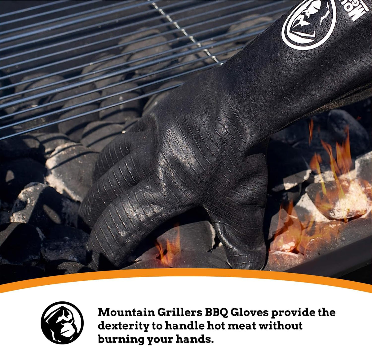 Mountain Grillers Extreme Heat Resistant Gloves for Grill BBQ High Temperature Fire Pit Gloves Barbecue Cooking, Smoker, Oven, Fryer, Grilling Waterproof, Fireproof Oil Resistant Neoprene Coating 18in