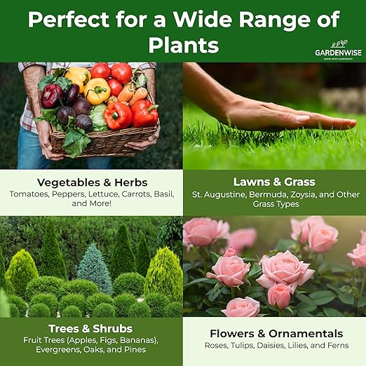 10-10-10 Plant Fertilizer Slow Release ā 10 10 10 All Purpose Granular Garden Fertilizer for Fruit Trees, Evergreens, Vegetables, Arborvitae, Fig Trees, Shrubs, Pines, Oaks, Flowers