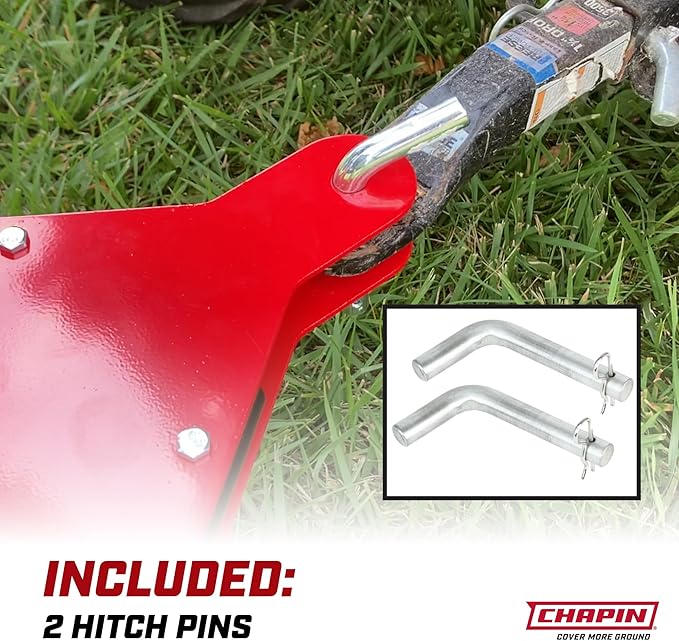 Chapin 8622B Made in The USA 2.2 Cubic Feet Tow and Pull Behind Spreader with Auto-Stop Dual Impeller That Stops When Not Moving, Designed for Farm and Tough Terrain, Hitch Pins, Black