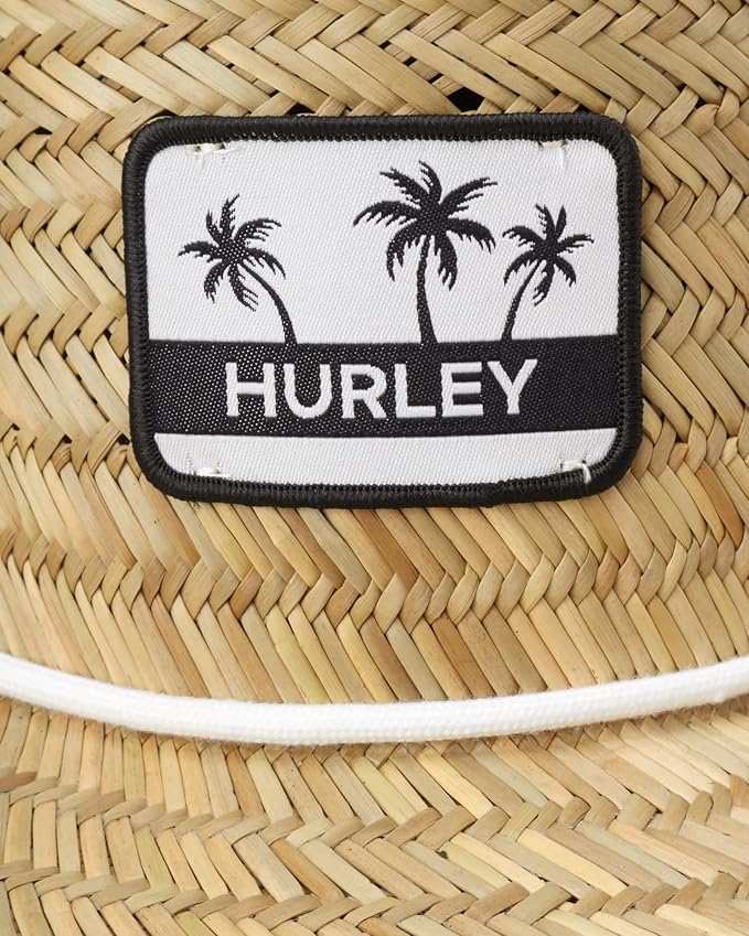 Hurley Women's Straw Hats - Real Straw Hat Medium Brim and Adjustable Chin Strap