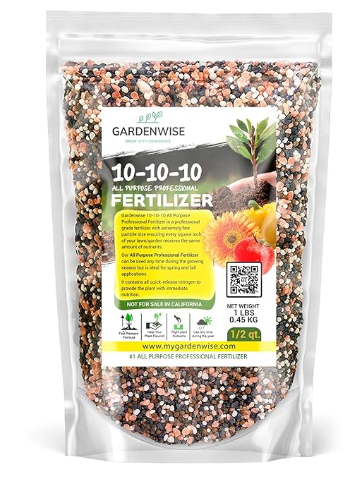 10-10-10 Plant Fertilizer Slow Release ā 10 10 10 All Purpose Granular Garden Fertilizer for Fruit Trees, Evergreens, Vegetables, Arborvitae, Fig Trees, Shrubs, Pines, Oaks, Flowers