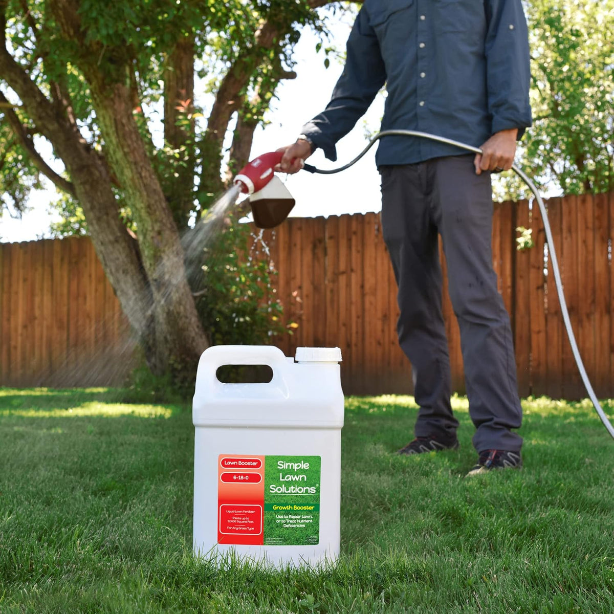 Extreme Grass Growth Lawn Booster- Liquid Spray Concentrated Fertilizer with Humic Acid- Any Grass Type- Simple Lawn Solutions (2.5 Gallon)