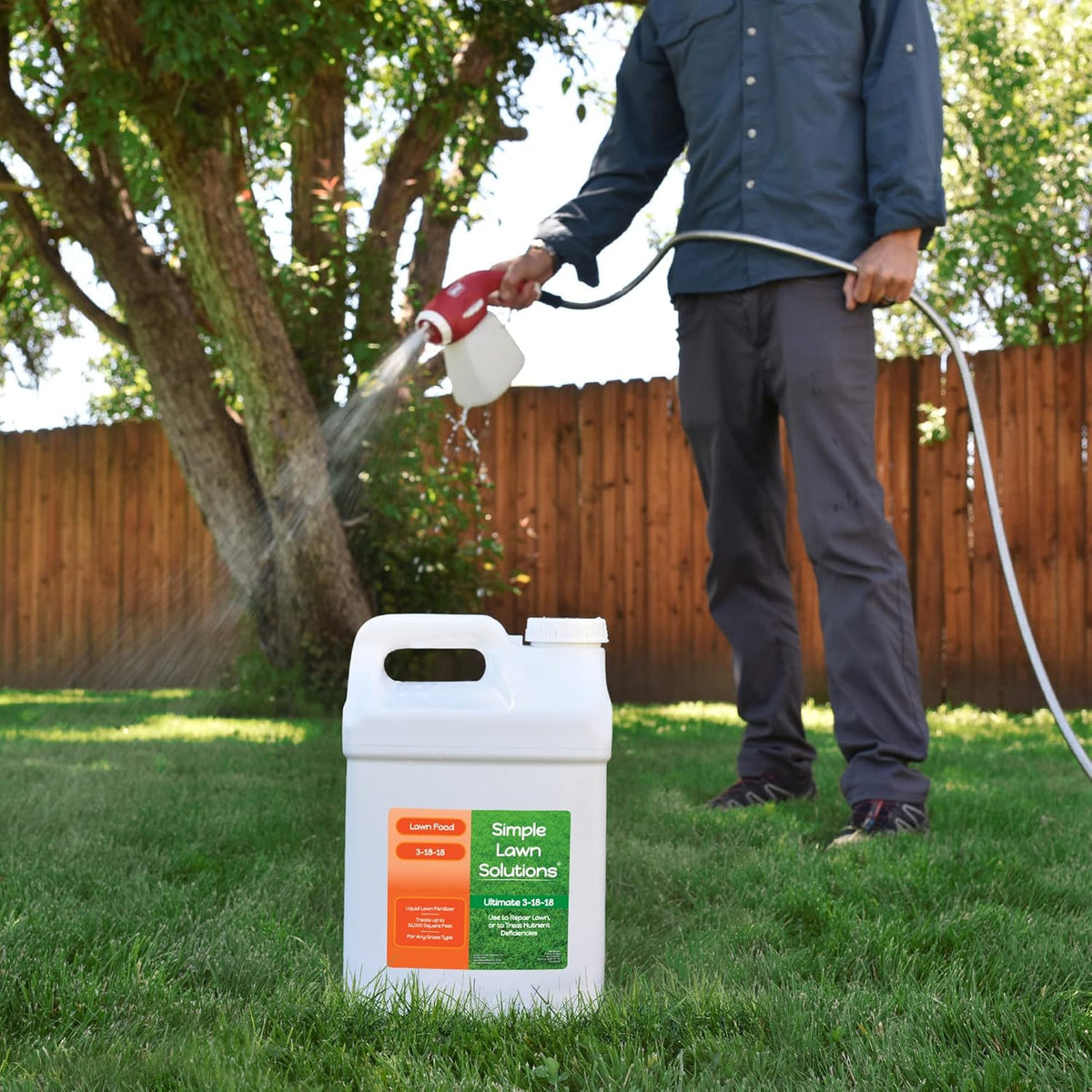Ultimate 3-18-18 NPK- Lawn Food Liquid Fertilizer- Easy to Use Concentrated Spray- Any Grass Type- Summer & Fall Nutrients- Simple Lawn Solutions - Turf Hardiness & Root Vigor (2.5 Gallon)