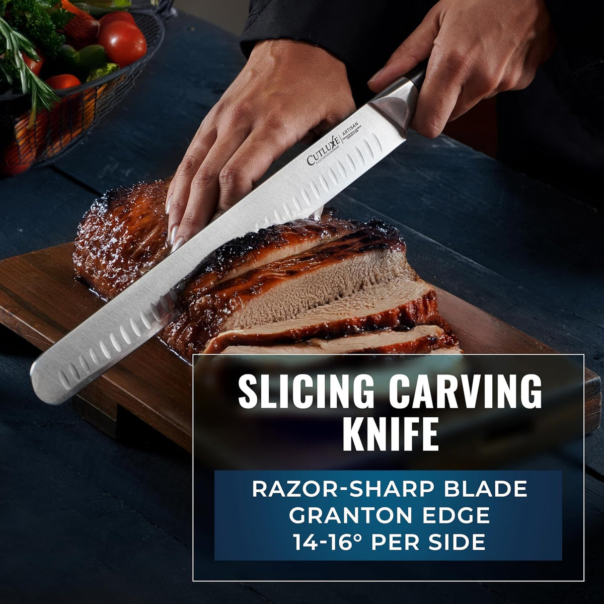 Cutluxe Butcher Knife Set – BBQ Brisket, Breaking & Boning Knife – Slicing Carving Knife Set for Meat Cutting, Ultra Sharp German Steel, Full Tang, Ergonomic Handles – Artisan Series