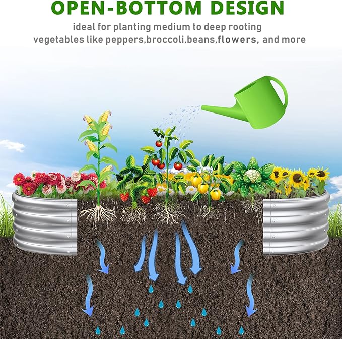 6x2.3x1ft Raised Garden Bed for Flowers, Outdoor Raised Planter Box, Backyard Raised Garden Bed for Plant