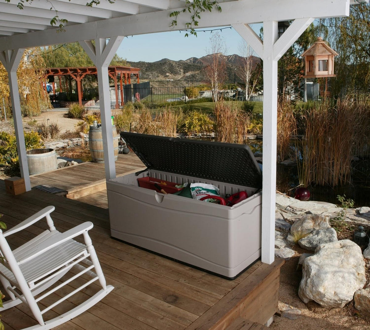 Lifetime 60012 Extra Large Deck Box, 130 Gallon, Desert Sand/Brown