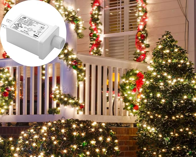 Replacement Yard Inflatable Adapter Power Supply Adaptor - 12V 1.0A 2Pcs - Inflatable Plug Replacement Class 2 Power Supply - White - for Christmas Tree Light/Thanksgiving Yard Blow Up Decorations