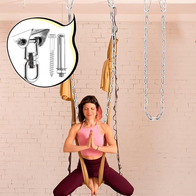 2 Set Hammock Hanging with Swing Chain 1200 LB Capacity Heavy Duty Swing Hangers 360° Swivel Hammock Hanger Kit for Hanging Hammock Chair Tree Yoga