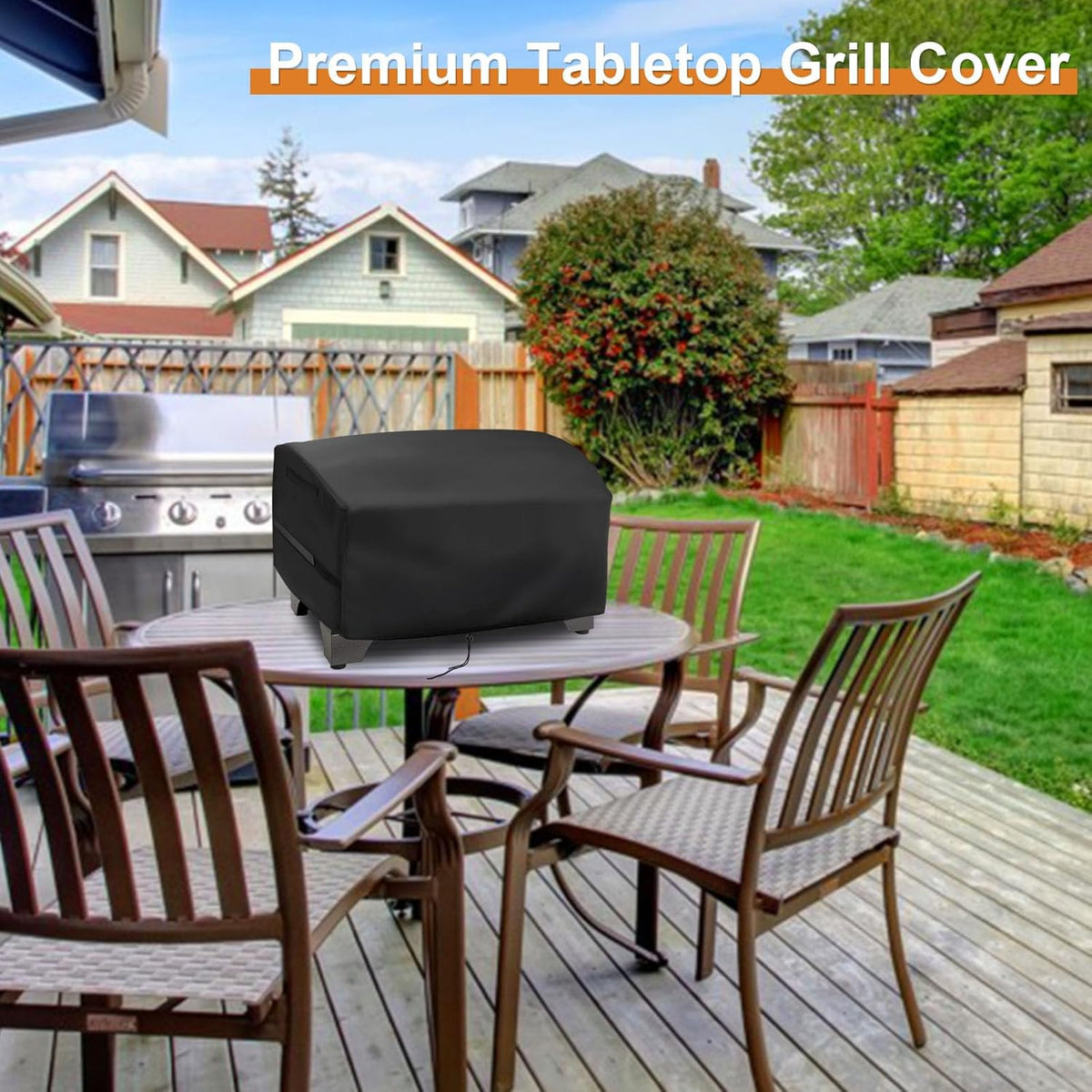 Tabletop Grill Cover for Cuisinart cpg-256 Portable Electric Smoker, Portable BBQ Cover for NXR 3 Burner Portable Gas Grill, Waterproof& Dustproof Cover for Grill Smoker