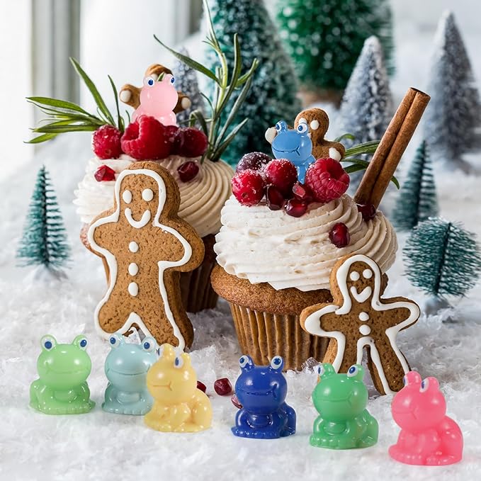 180Pcs Mini Resin Frog Garden Decor Cute Green Figurines Miniature Tiny Frogs Fairy Animals Moss DIY Charms Landscape Aquarium Dollhouse Birthday Gift Party School Ornament Potted Plant Toy