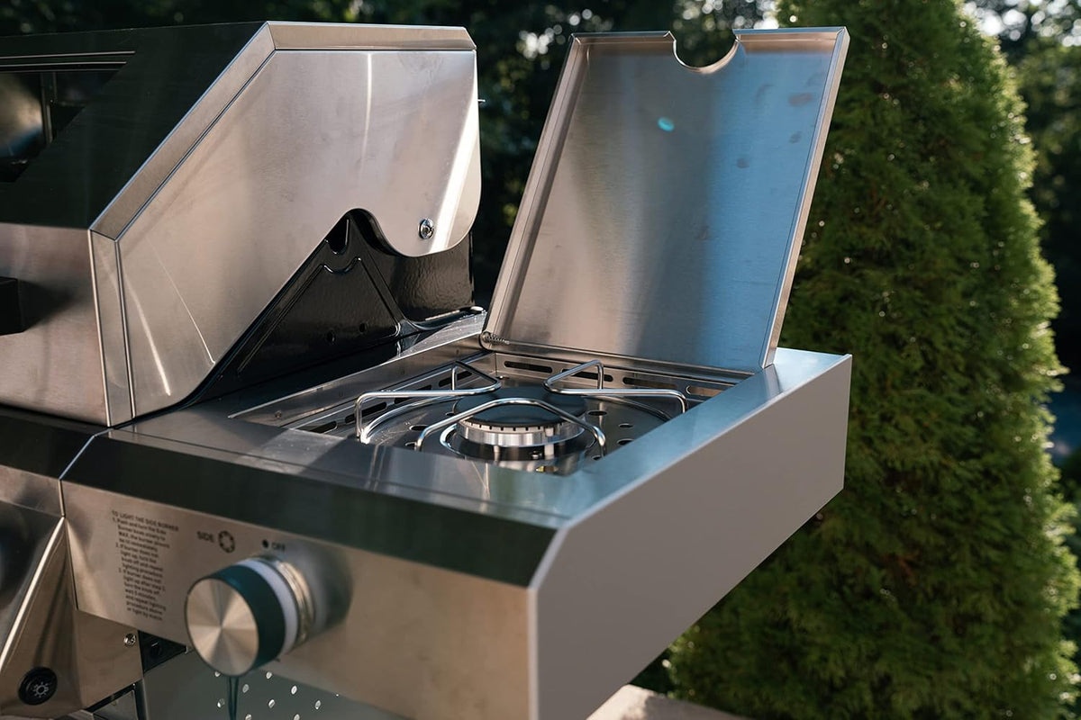 Monument Grills Larger 4-Burner Propane Gas Grills BBQ Stainless Steel Heavy-Duty Cabinet Style with BBQ Cover