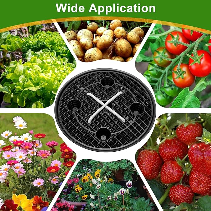 4-Pack Self-Watering Fabric Pot Base, Auto-Irrigation Water Delivery System for Plant Growth Bags, Automatic Watering Plant Saucer for Fabric Planters