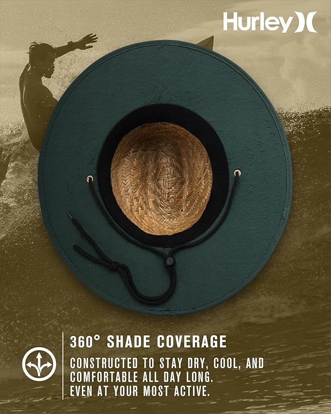 Hurley Men's Straw Hat - Bayside Lifeguard Straw Sun Hat