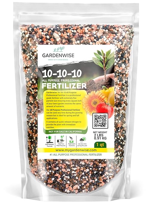 10-10-10 Plant Fertilizer Slow Release ā 10 10 10 All Purpose Granular Garden Fertilizer for Fruit Trees, Evergreens, Vegetables, Arborvitae, Fig Trees, Shrubs, Pines, Oaks, Flowers