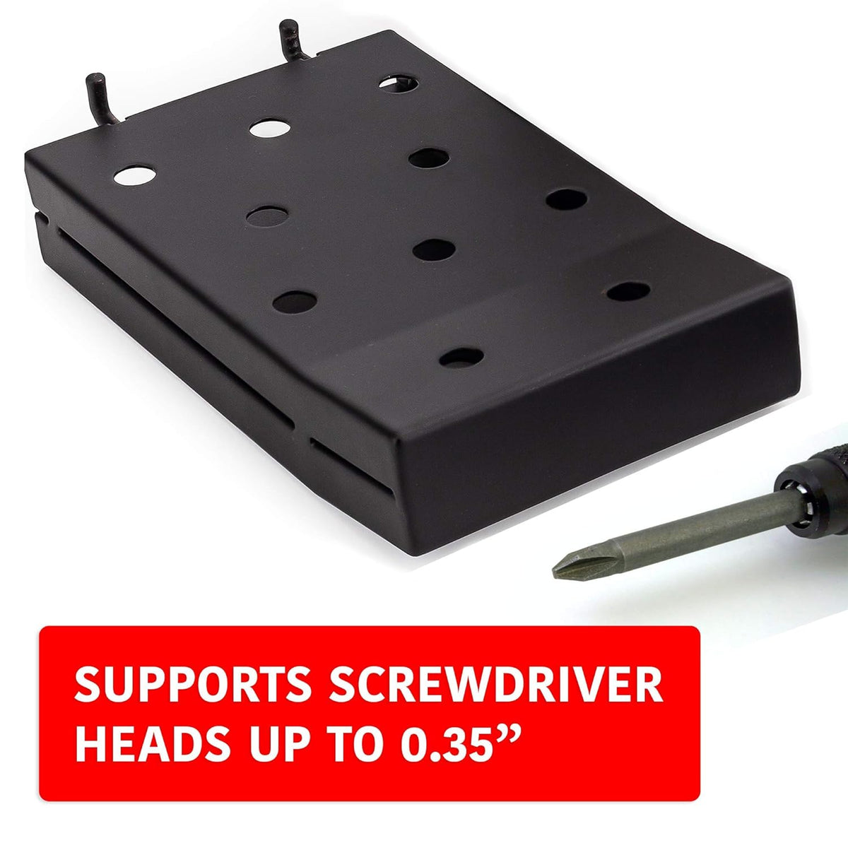Heavy Duty Black Pegboard Accessories - Screwdriver and Wrench Holder Set for Organizing Tools